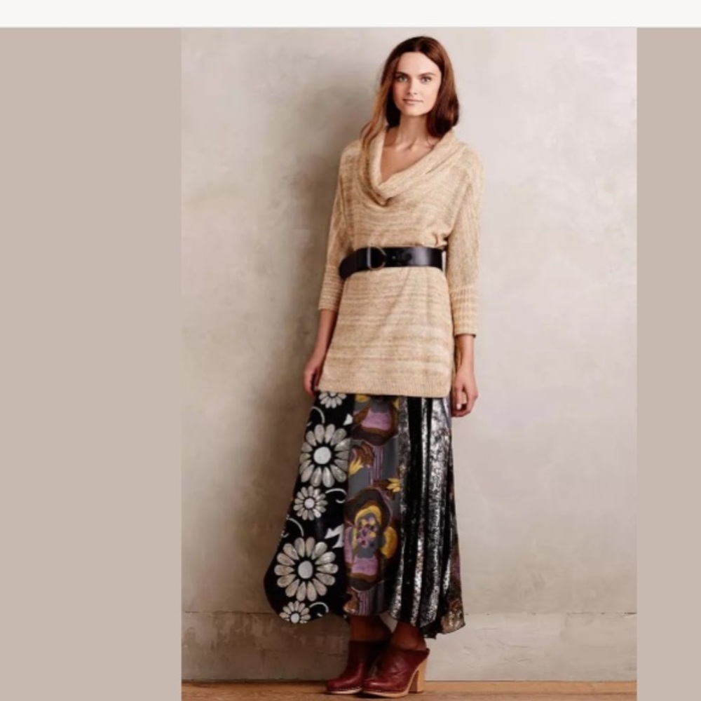 Anthropologie Field Flower Cowell Tunic Sweater M